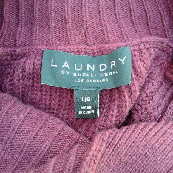 $5/25 Laundry Burgundy Cherry Wine Sweater L - Picture 6 of 7